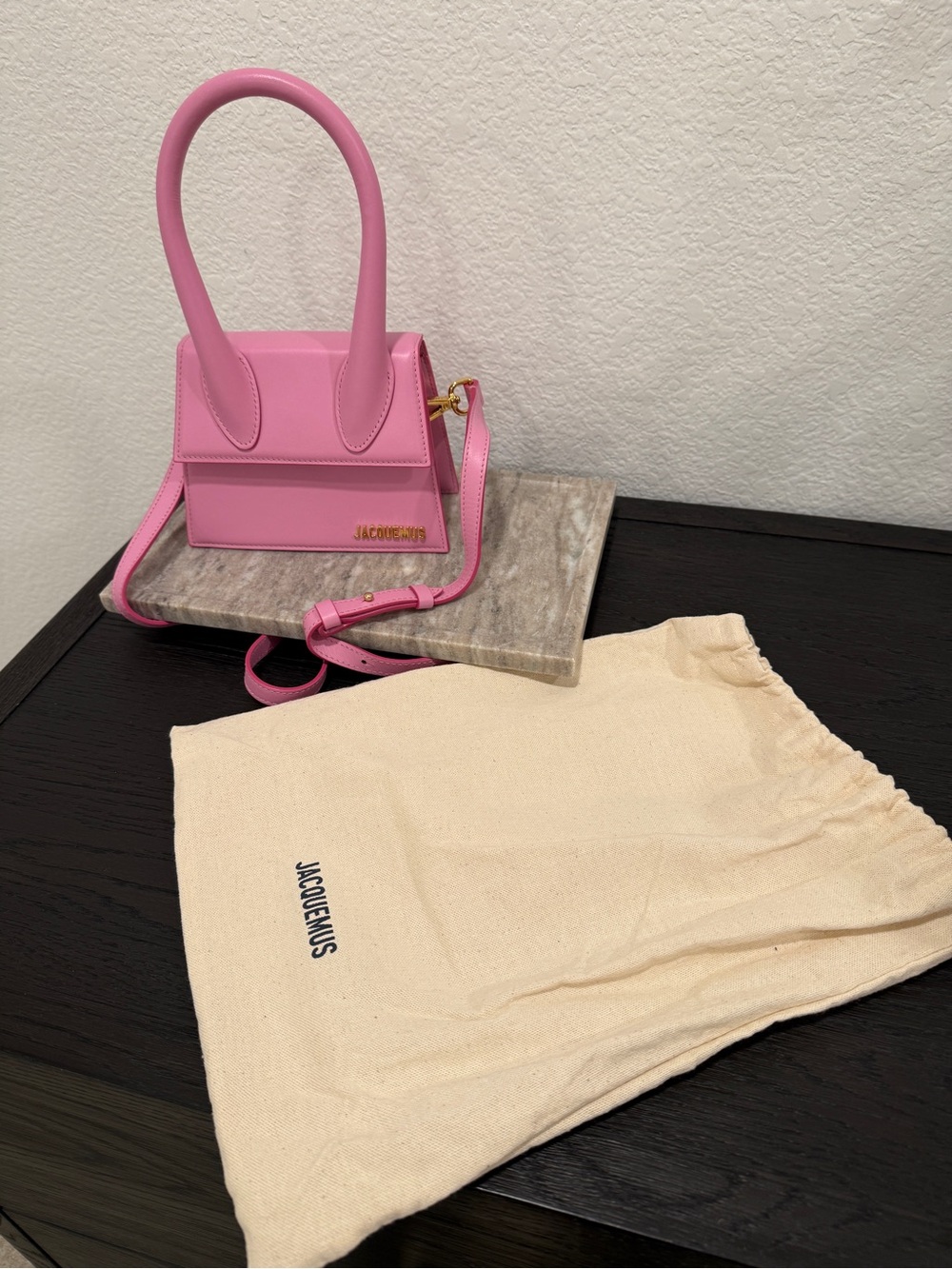 Jacquemus Le Chiquito Moyen Pink Leather Top Handle Bag Crossbody - Picture 8 of 8